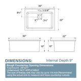 White Kitchen Sink 30 Inch 1 Hole - Outdoor Kitchen Sink Drop In 30"x22",9" Deep Laundry Sink,Fireclay Topmount Kitchen Sink Single Bowl, w Accessories,for Kitchen & Island & Outdoor & Laundry - Miuara LLC