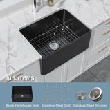 Miuara Farmhouse Sink Farm Sink Undermount Farmhouse Kitchen Sink Fireclay Sink Apron Sink - Miuara LLC