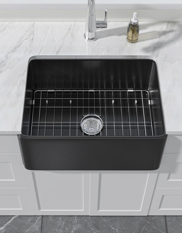 Miuara Farmhouse Sink Farm Sink Undermount Farmhouse Kitchen Sink Fireclay Sink Apron Sink - Miuara LLC