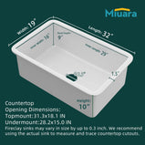 Miuara White Kitchen Sink Drop In Fireclay Wet Bar Sink Dual Mount Single Bowl Bar Sink Topmount Undermount Kitchen Sink - Miuara LLC