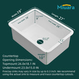 Miuara White Kitchen Sink Drop In Fireclay Wet Bar Sink Dual Mount Single Bowl Bar Sink Topmount Undermount Kitchen Sink - Miuara LLC