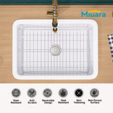 Miuara White Kitchen Sink Drop In Fireclay Wet Bar Sink Dual Mount Single Bowl Bar Sink Topmount Undermount Kitchen Sink - Miuara LLC