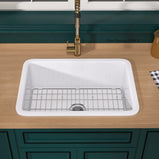 Miuara White Kitchen Sink Drop In Fireclay Wet Bar Sink Dual Mount Single Bowl Bar Sink Topmount Undermount Kitchen Sink - Miuara LLC