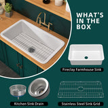 Miuara White Kitchen Sink Drop In Fireclay Wet Bar Sink Dual Mount Single Bowl Bar Sink Topmount Undermount Kitchen Sink - Miuara LLC