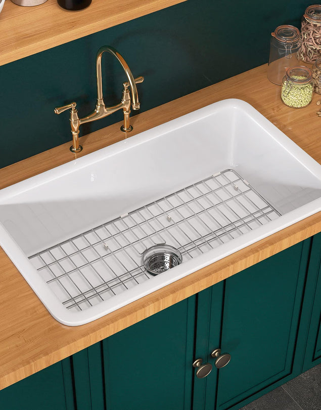 Miuara White Kitchen Sink Drop In Fireclay Wet Bar Sink Dual Mount Single Bowl Bar Sink Topmount Undermount Kitchen Sink - Miuara LLC